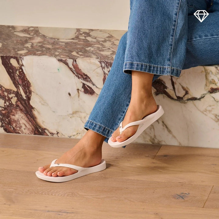 Arch Support Thongs - Classic - Crystal White thong Archies