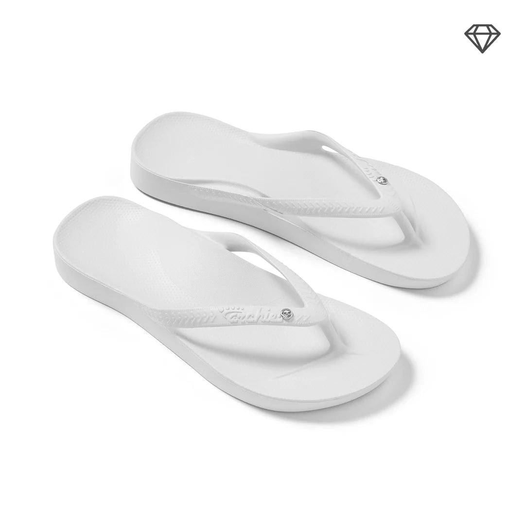 Arch Support Thongs - Classic - Crystal White thong Archies