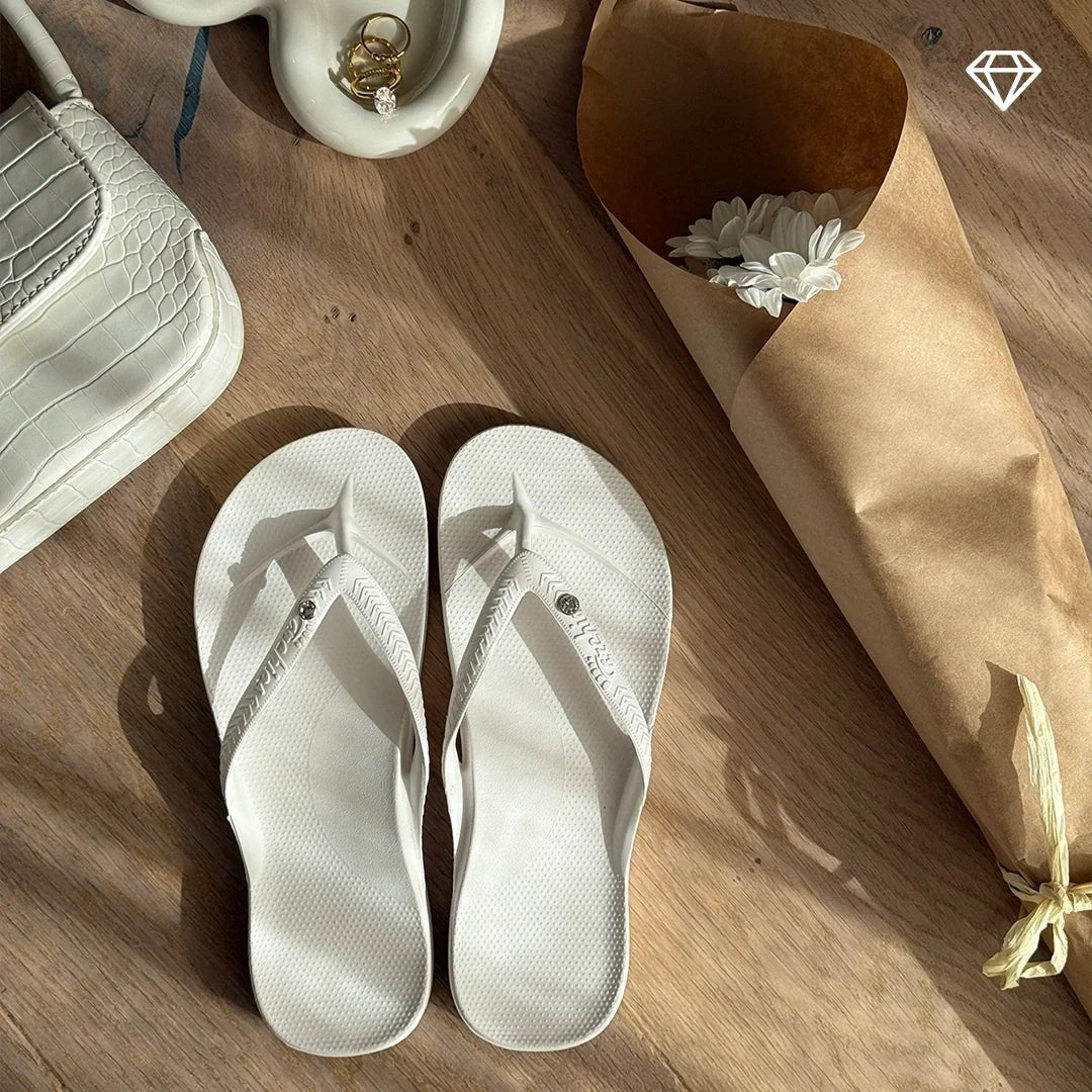 Arch Support Thongs - Classic - Crystal White thong Archies