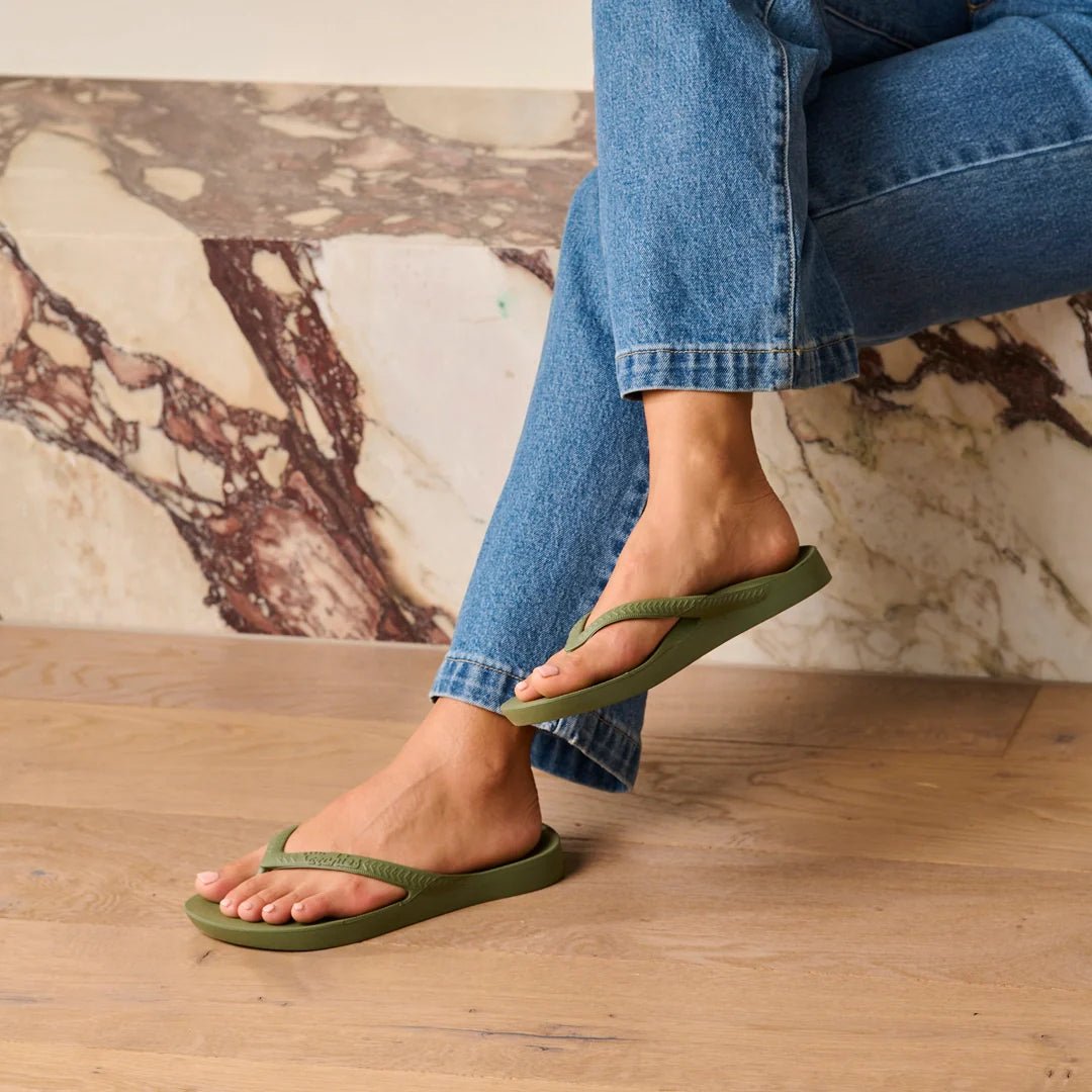 Arch Support Thongs - Classic - Olive thong Archies