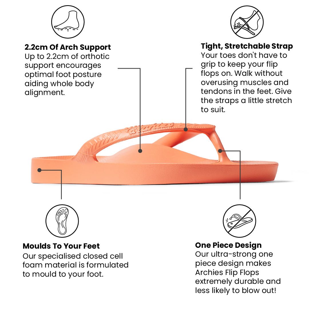 Arch Support Thongs - Classic - Peach thong Archies