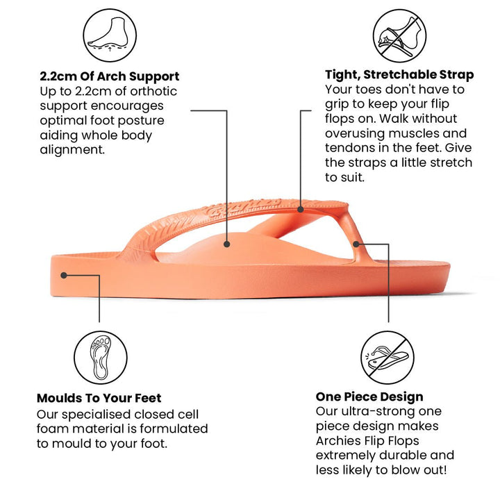 Arch Support Thongs - Classic - Peach thong Archies