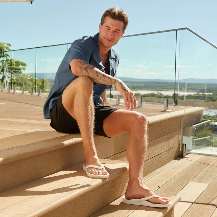 Archies Arch Support Thongs - White Shoes Archies