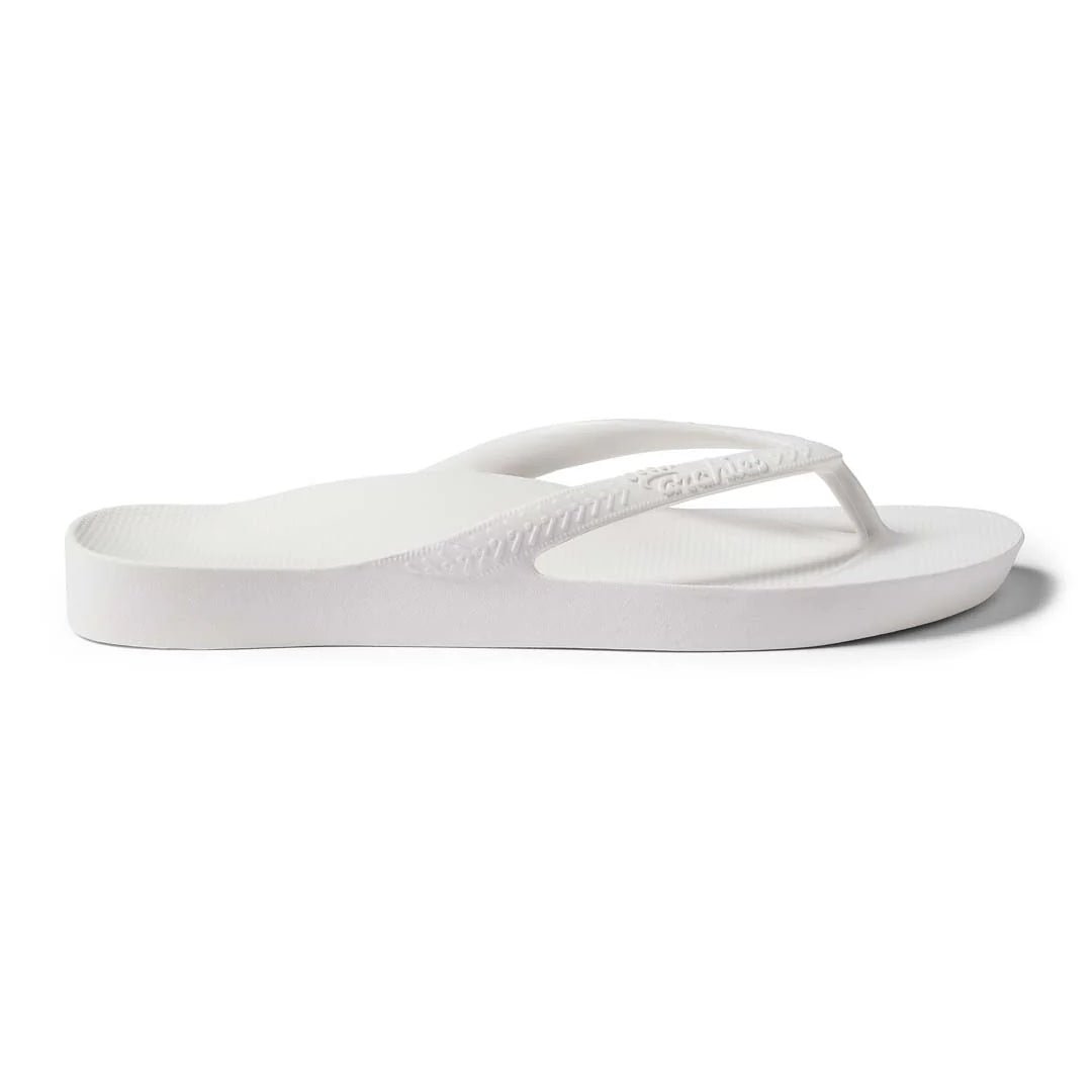 Archies Arch Support Thongs - White Shoes Archies