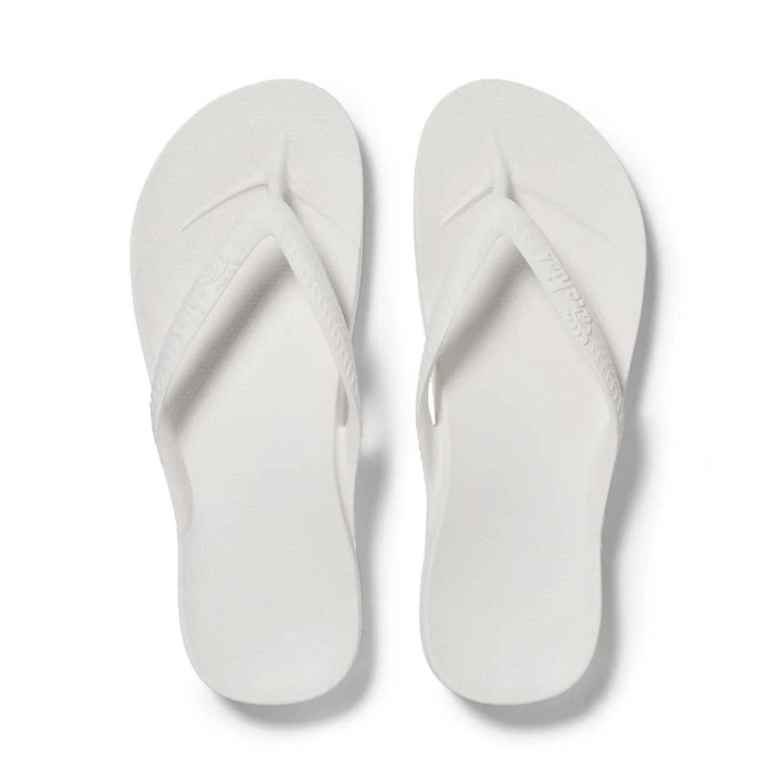 Archies Arch Support Thongs - White Shoes Archies