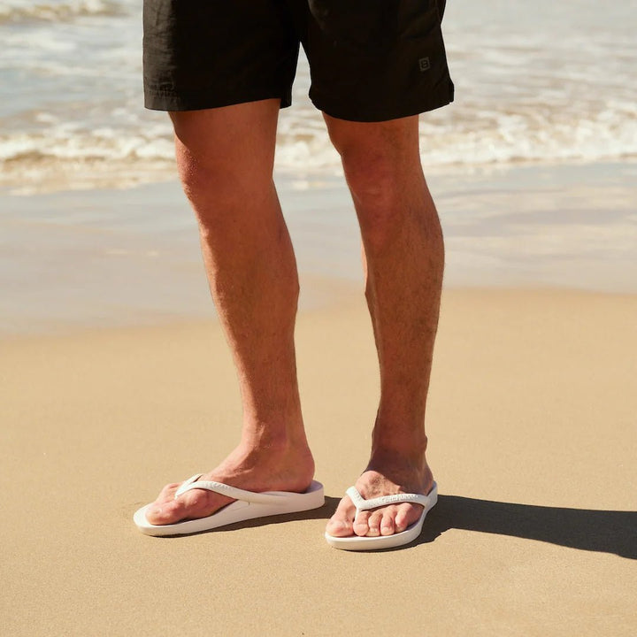 Archies Arch Support Thongs - White Shoes Archies