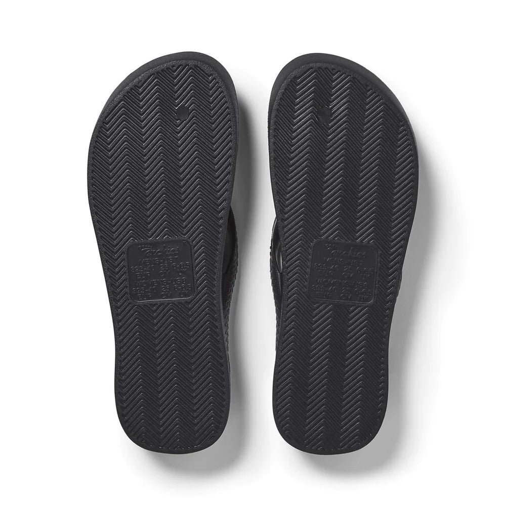 Archies 'Crystal' Arch Support Thongs - Black Shoes Archies