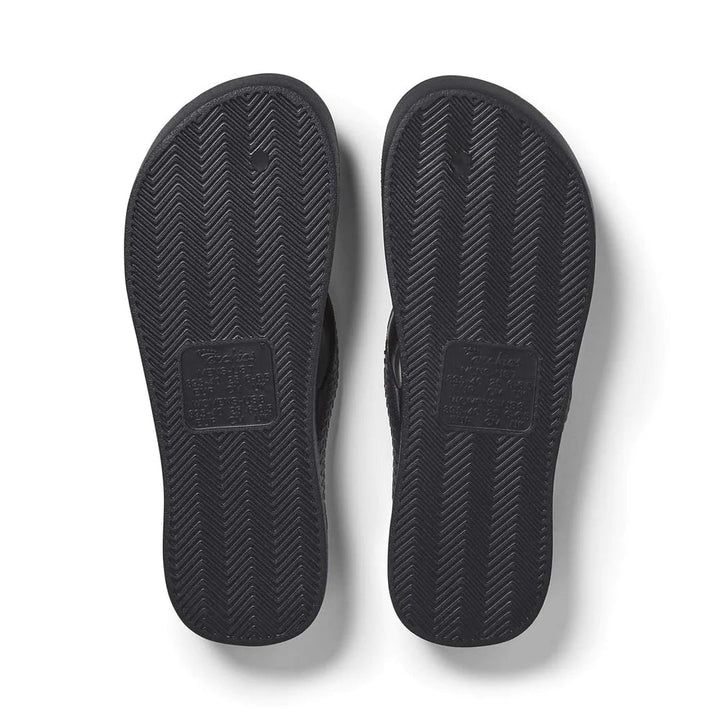 Archies 'Crystal' Arch Support Thongs - Black Shoes Archies