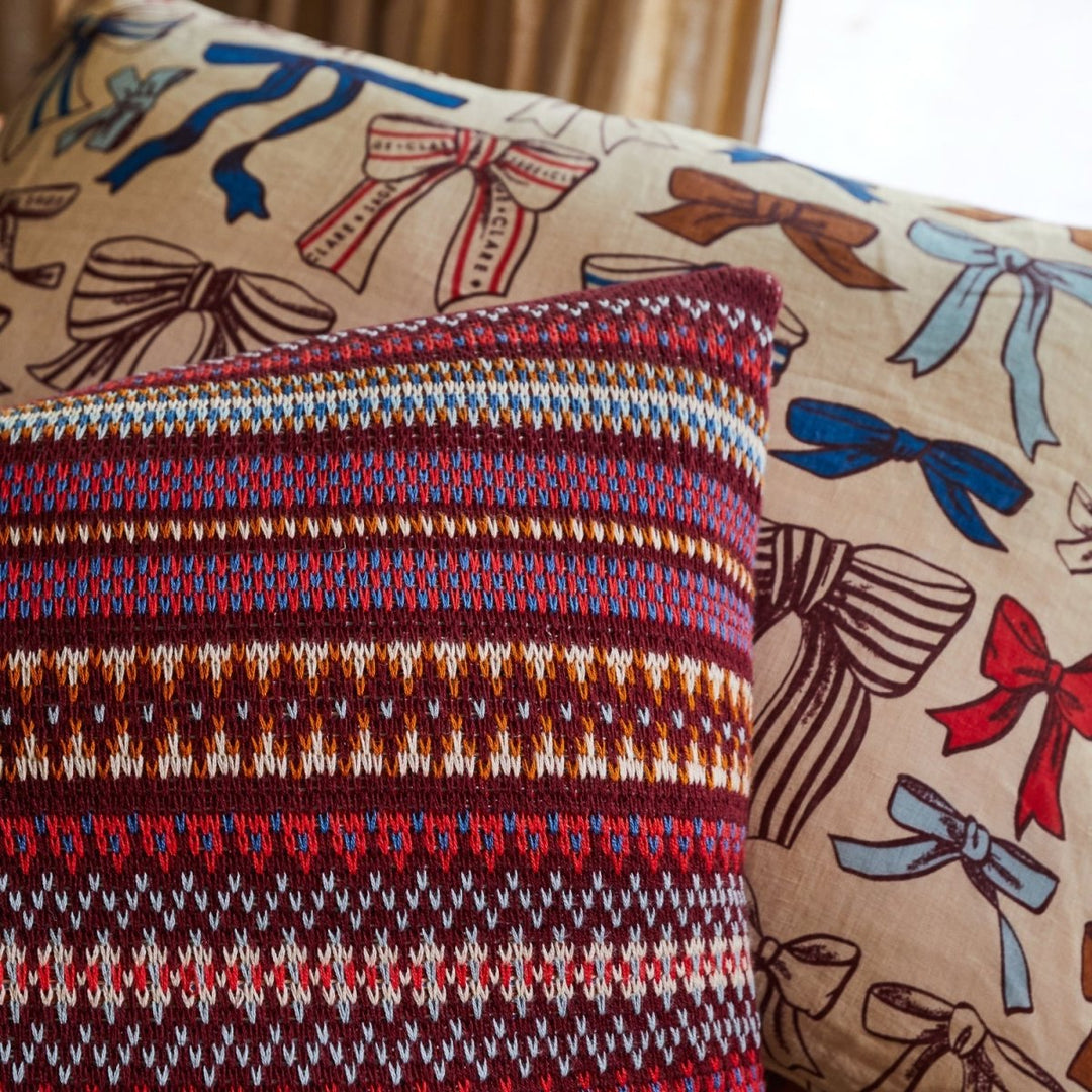 Arlette Knit Cushion - Mahogany cushion Sage &amp; Clare