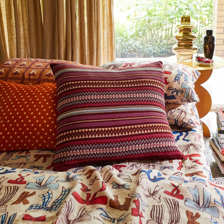 Arlette Knit Cushion - Mahogany cushion Sage &amp; Clare