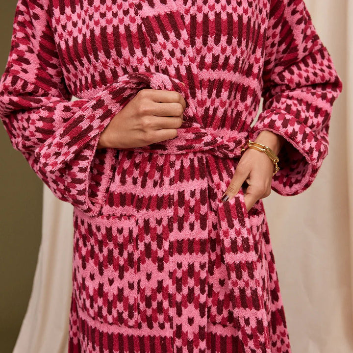 Arlette Towelling robe - Cosmo Pink Bath Robe Sage & Clare