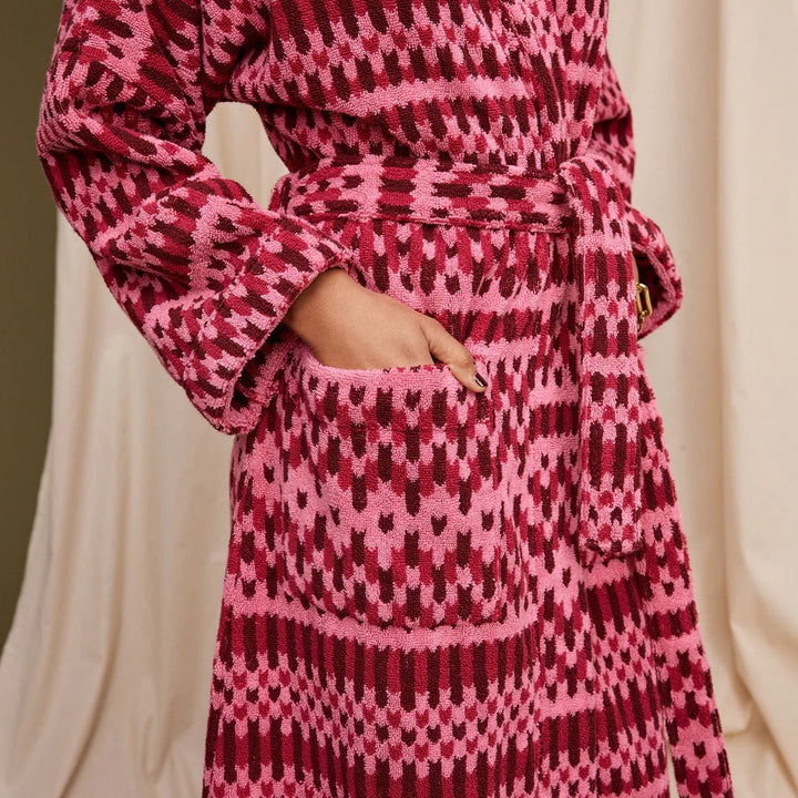 Arlette Towelling robe - Cosmo Pink Bath Robe Sage & Clare