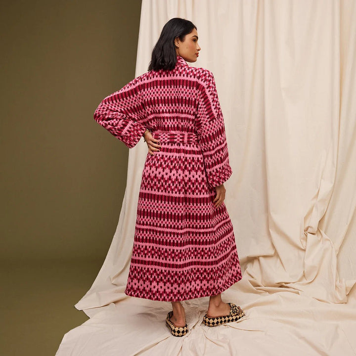 Arlette Towelling robe - Cosmo Pink Bath Robe Sage & Clare