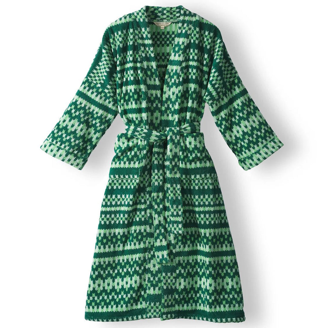 Arlette Towelling robe - Forest Bath Robe Sage & Clare