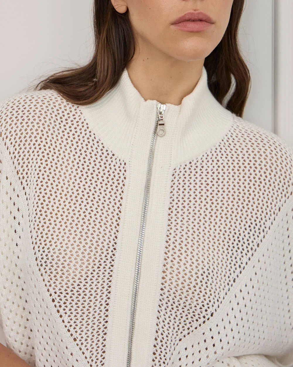 Arlington Milne - Carrie Zip Top Cream Tee shirt Arlington Milne