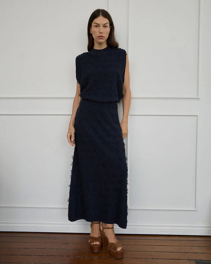 Arlington Milne - Casie Fringe Tank - Navy Tee shirt Arlington Milne