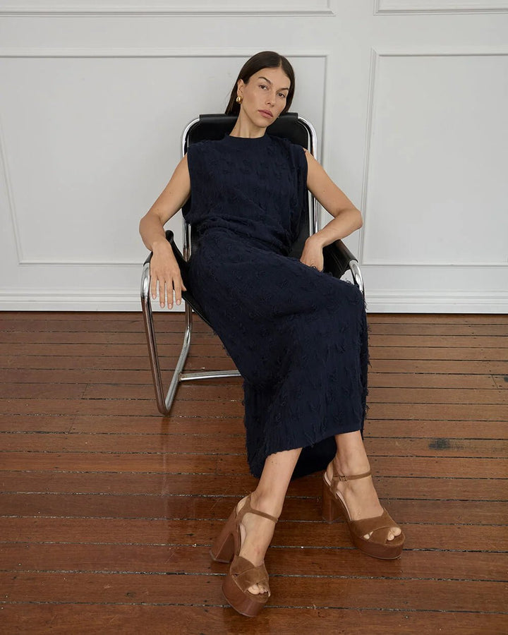 Arlington Milne - Casie Fringe Tank - Navy Tee shirt Arlington Milne