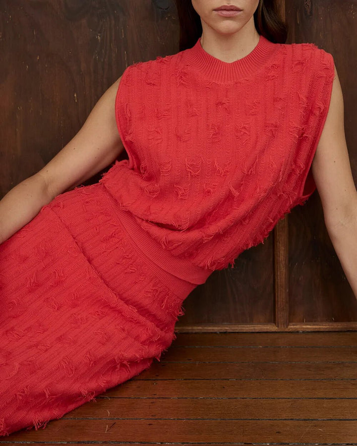 Arlington Milne - Casie Fringe Tank - Red - Stanleyandstone