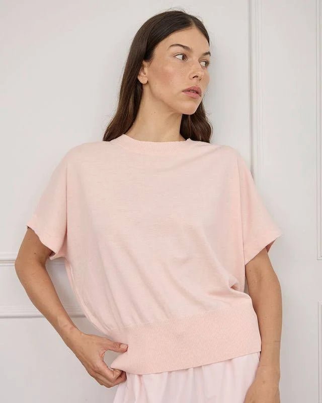 Arlington Milne - Lucy Knit Tee Baby Pink - Stanleyandstone