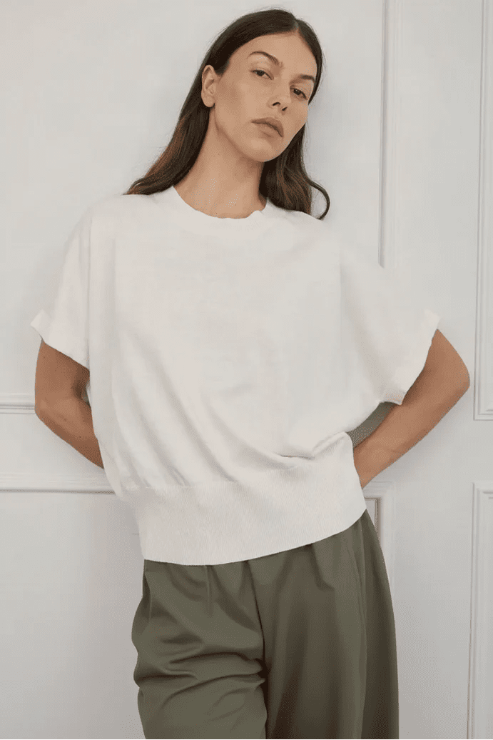 Arlington Milne - Lucy Knit Tee Cream Tee shirt Arlington Milne