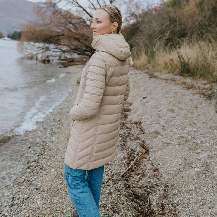 Arnie Reversible Puffer Down Coat - Chocolate/Palomino Moke Apparel