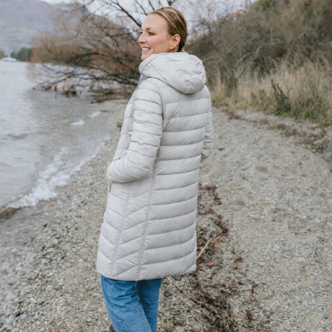 Arnie Reversible Puffer Down Coat - Moonlight/Silver Moke Apparel