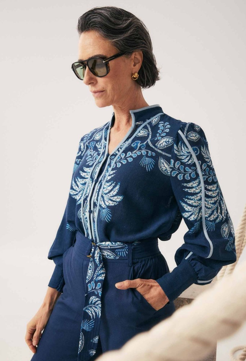 Asher Viscose Faille Shirt - Moonlit Batik Once Was