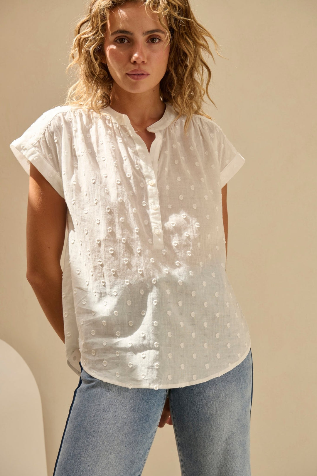 Ashley Shirt - White Dots - Stanleyandstone