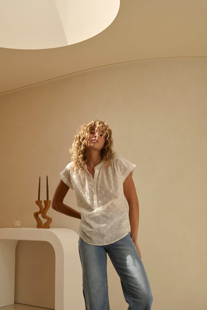 Ashley Shirt - White Dots - Stanleyandstone