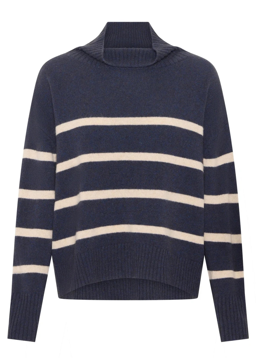 Astor Stripe Knit - Indigo / Pebble knit POL