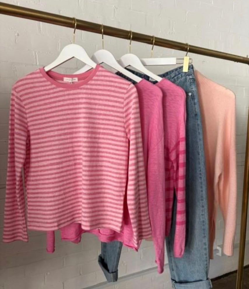Little lies Stripe top - Pink Stripe