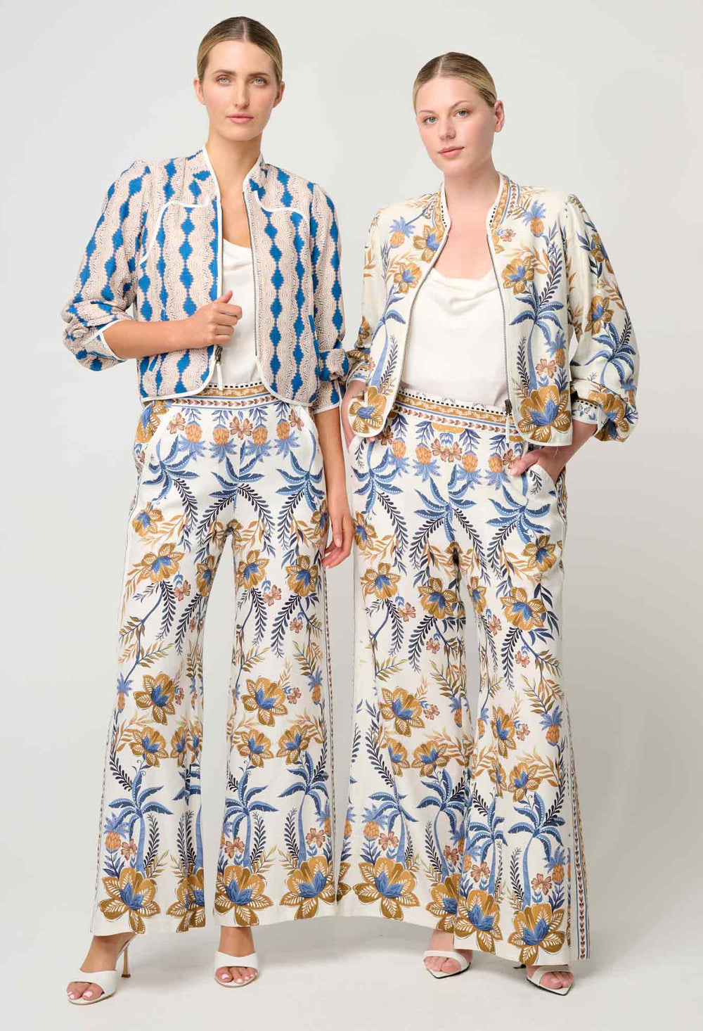 Aurora Reversible Linen Viscose Jacket in Golden Medina / Marrakech Topaz - Stanleyandstone