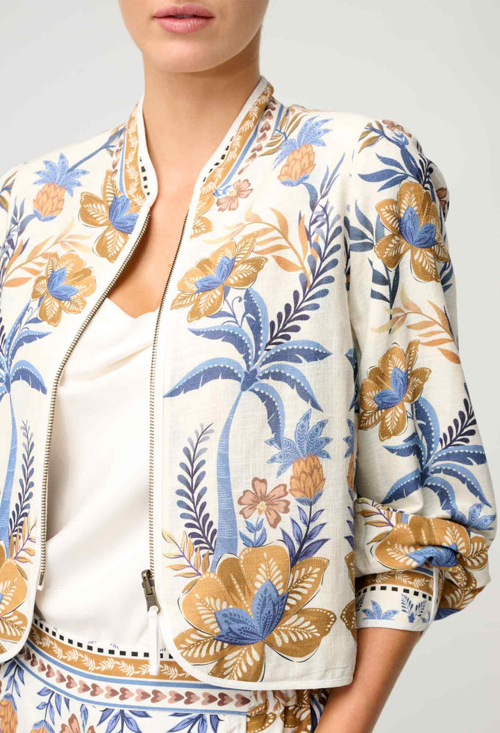 Aurora Reversible Linen Viscose Jacket in Golden Medina / Marrakech Topaz - Stanleyandstone