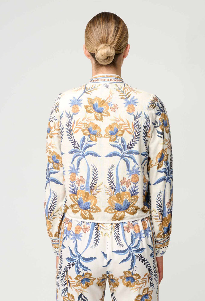 Aurora Reversible Linen Viscose Jacket in Golden Medina / Marrakech Topaz - Stanleyandstone