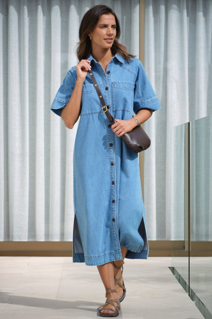 Ava Short Sleeve Midi Dress Ceres Life