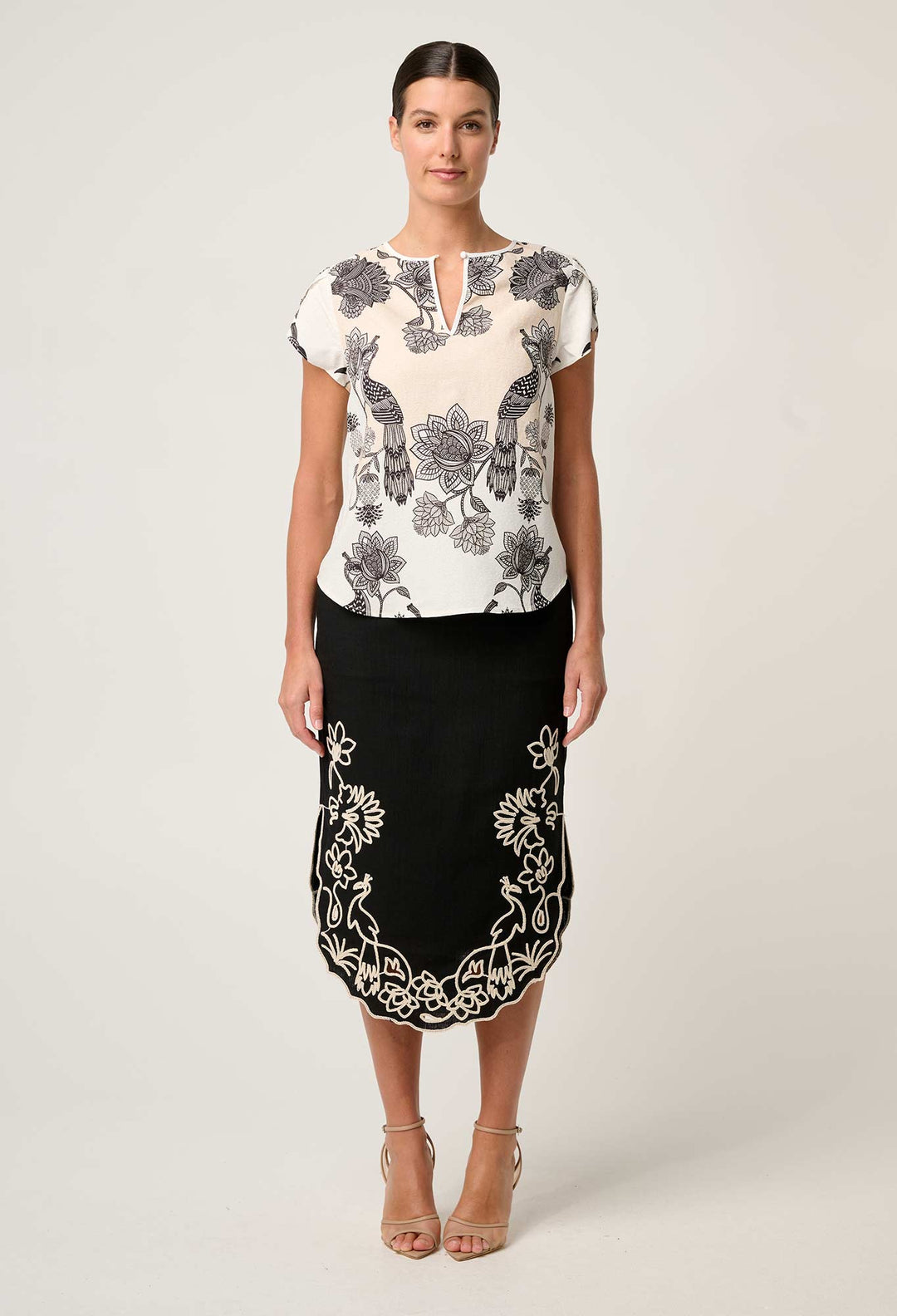 Avis Viscose Dobby Top in Imperial Stone blouse Once Was