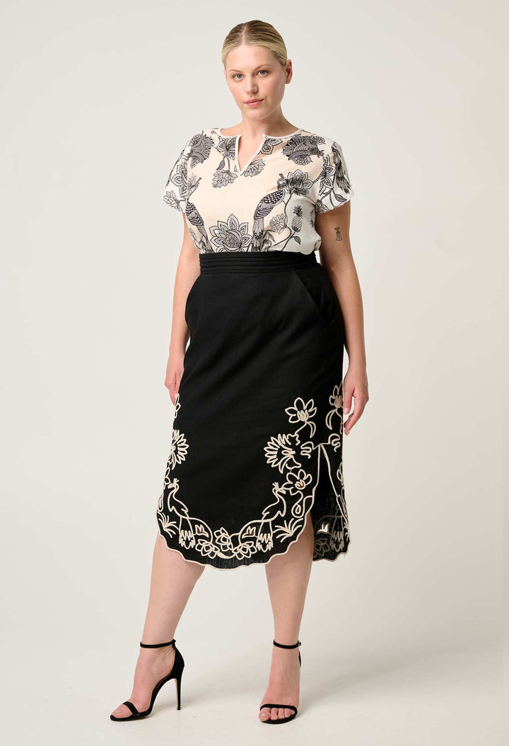Avis Viscose Dobby Top in Imperial Stone blouse Once Was