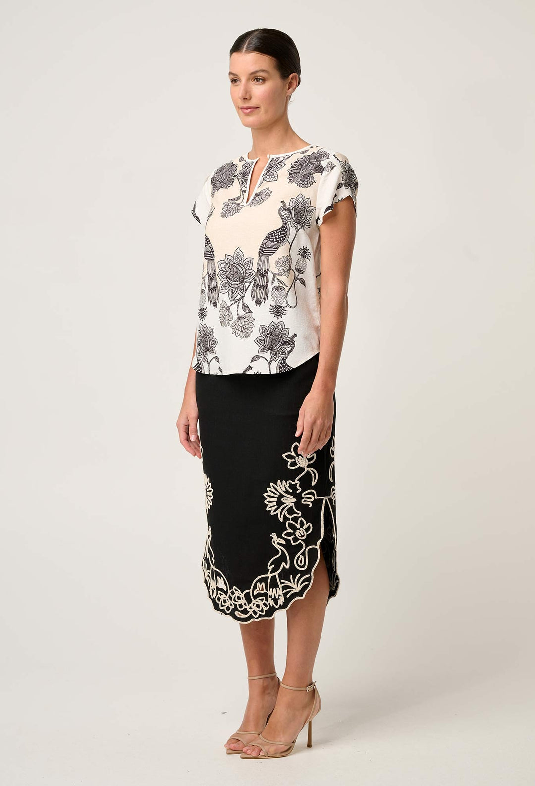 Avis Viscose Dobby Top in Imperial Stone blouse Once Was