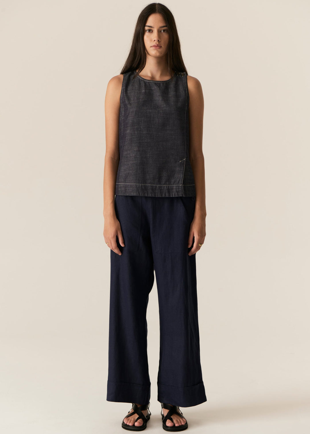 Avrid Chambray Tank - Stanleyandstone