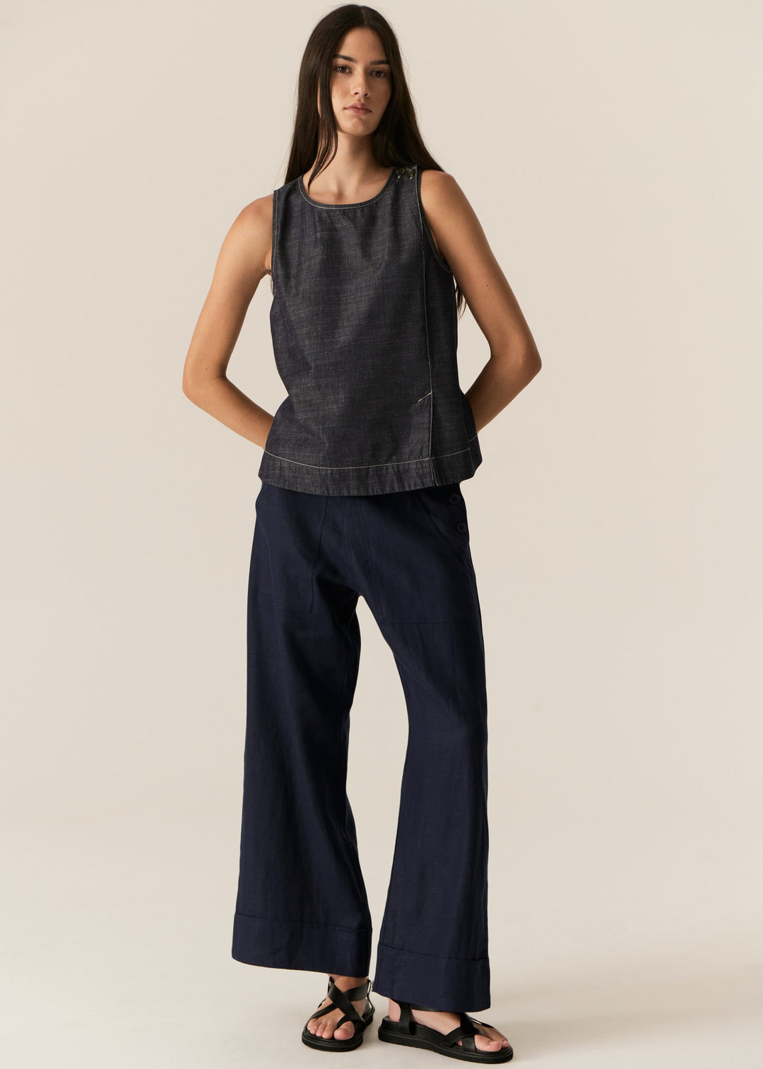 Avrid Chambray Tank - Stanleyandstone
