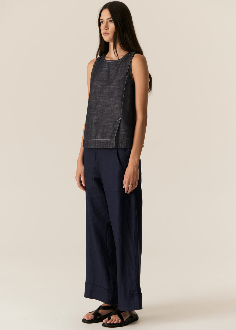 Avrid Chambray Tank - Stanleyandstone