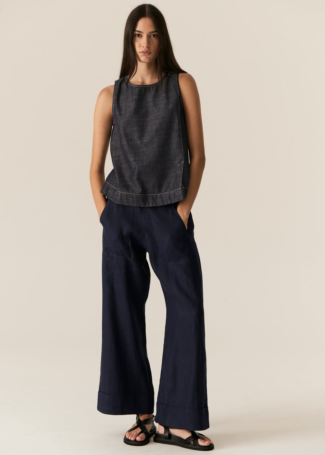 Avrid Chambray Tank - Stanleyandstone