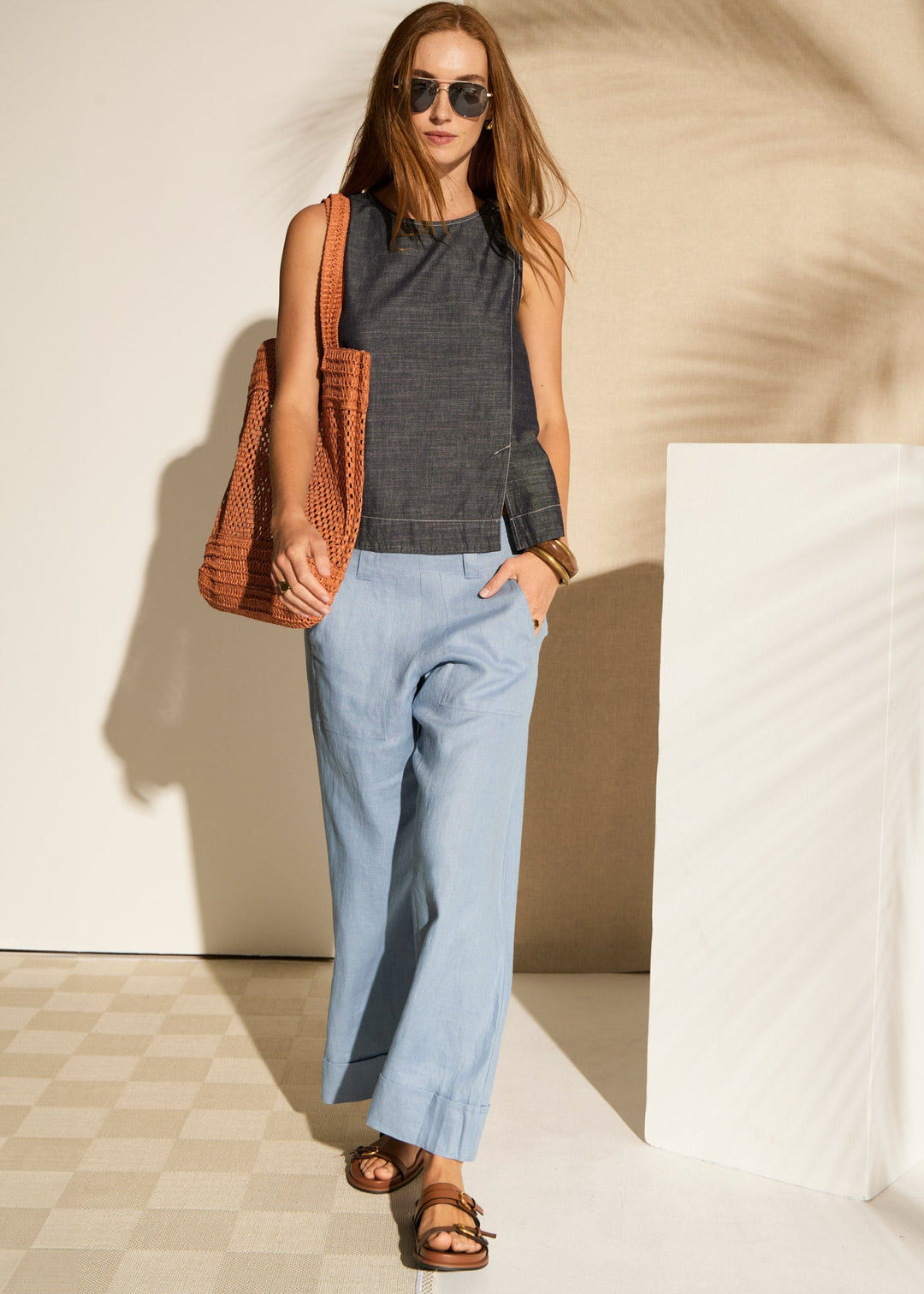 Avrid Chambray Tank - Stanleyandstone