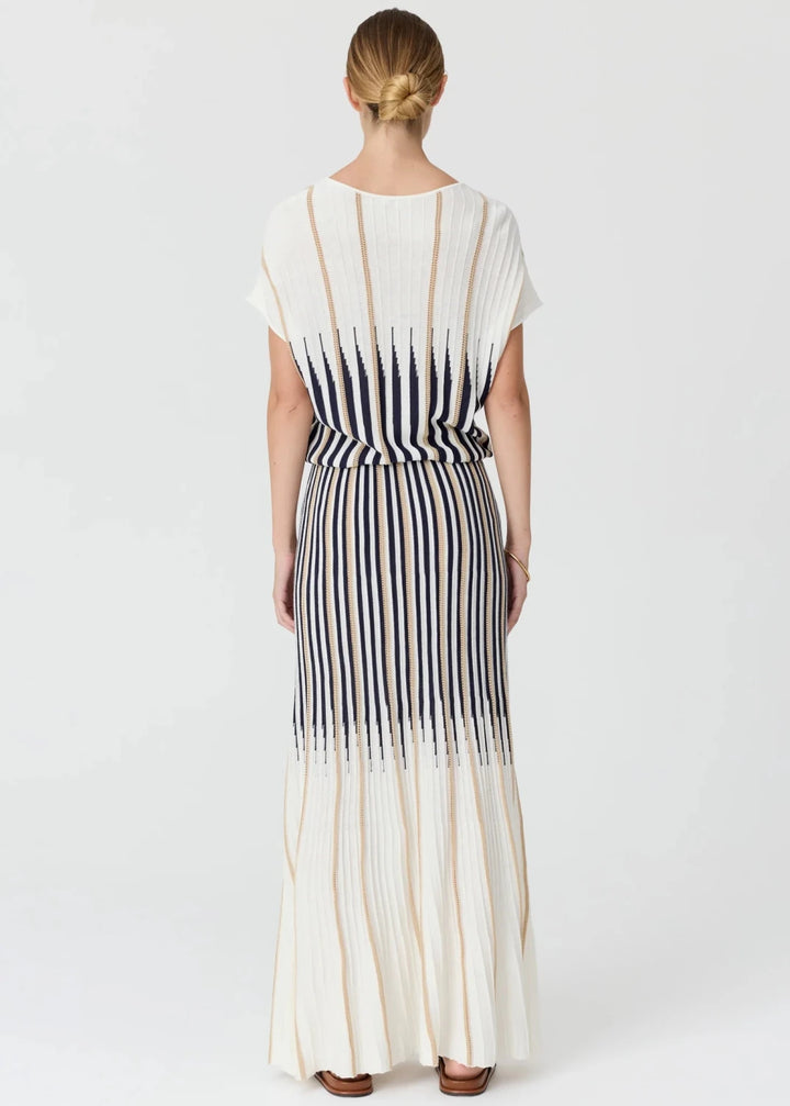 Axil Knit Top - Chalk / Ink / Pebble - Stanleyandstone