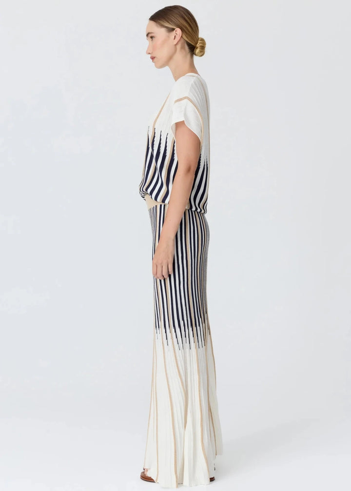 Axil Knit Top - Chalk / Ink / Pebble - Stanleyandstone