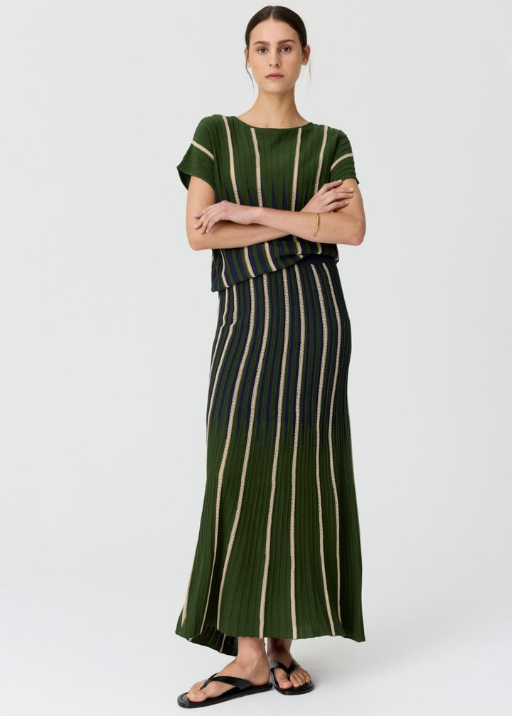Axil Knit Top - Fern / Ink / Pebble POL