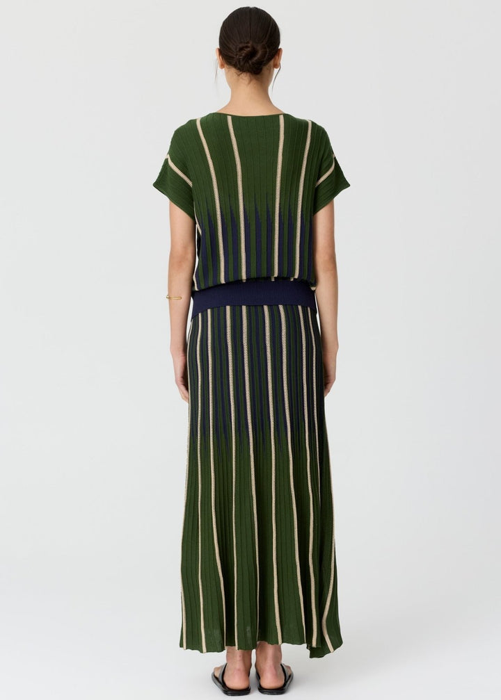Axil Knit Top - Fern / Ink / Pebble POL