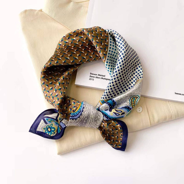 Polka Dot Paisley Pattern Patchwork silk scarf accessories Stanleyandstone