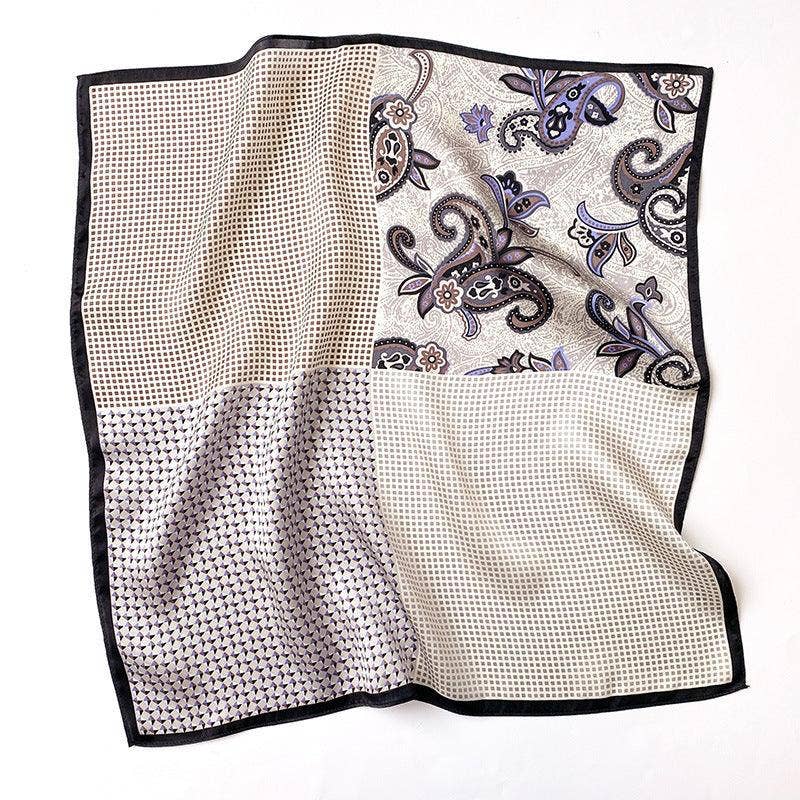 Polka Dot Paisley Pattern Patchwork silk scarf accessories Stanleyandstone