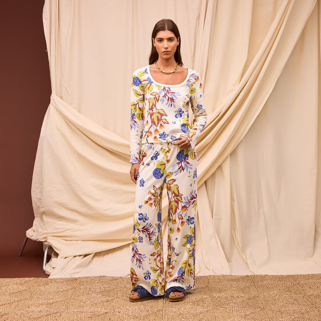 Babette Pointelle Pyjama Set Sage &amp; Clare